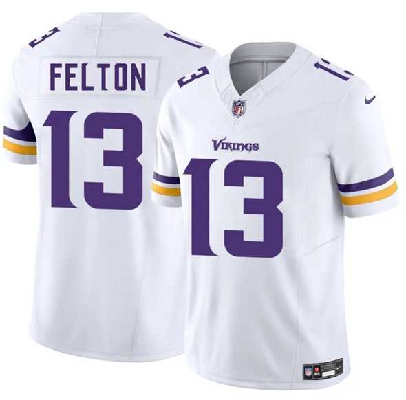 Men & Women & Youth Minnesota Vikings #13 Tai Felton White 2025 Draft F.U.S.E. Vapor Untouchable Limited Stitched Jersey